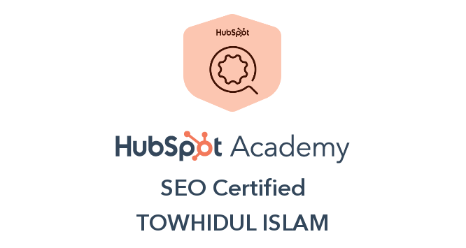 SEO Certified - HubSpot Academy badge