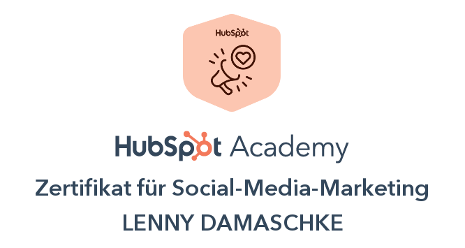HubSpot Academy Badge: Social-Media-Marketing-Zertifizierung