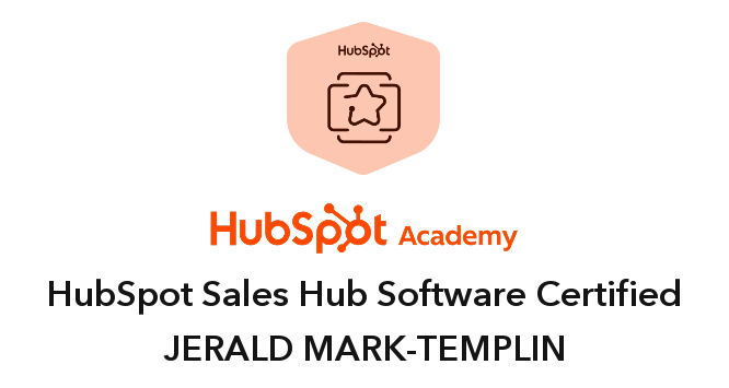 HubSpot Sales Hub Software Certified - Jerald Mark-Templin