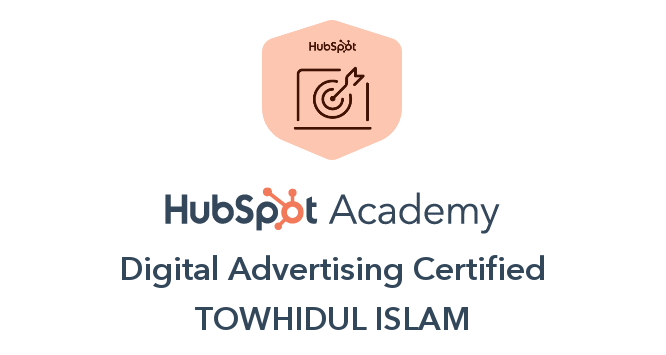 Digital Advertising Certified - HubSpot Academy badge