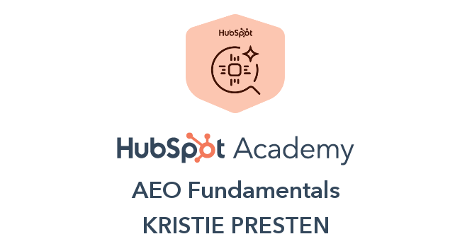 AEO Fundamentals certification badge from HubSpot Academy
