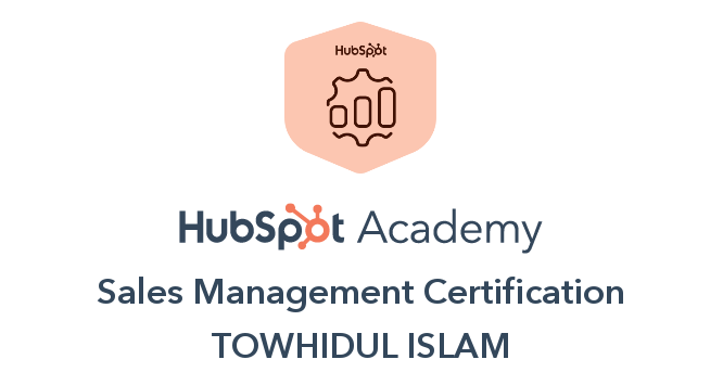 Sales Management Certification - HubSpot Academy badge