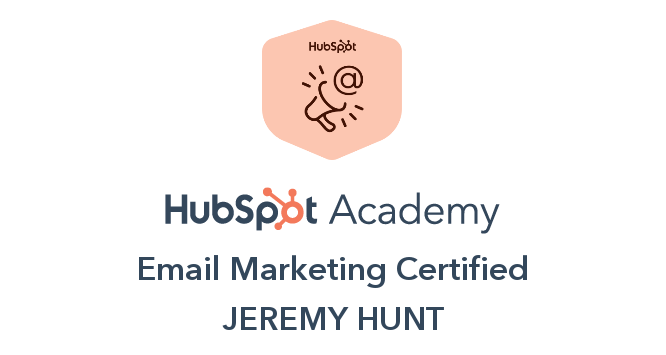 2026 HubSpot Email Marketing Certification — Jeremy Hunt