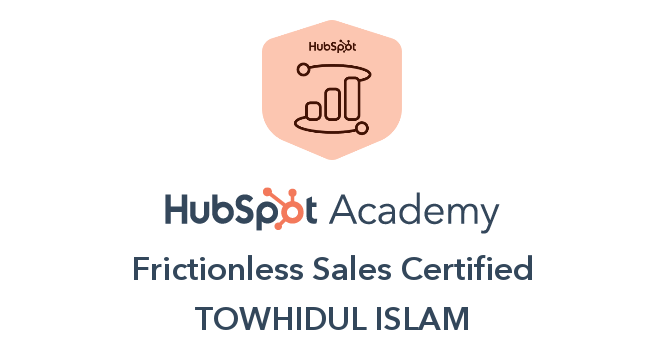 Frictionless Sales Certified - HubSpot Academy badge