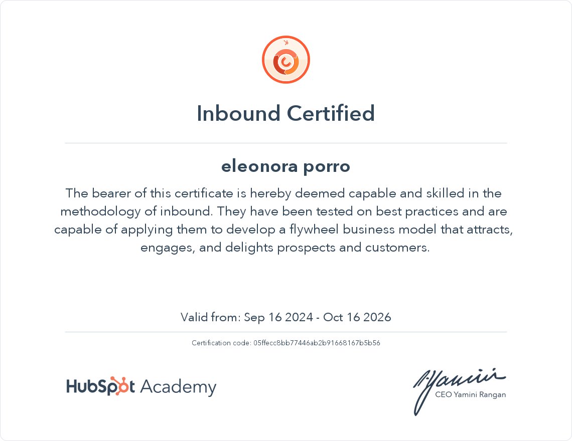 Your certificate