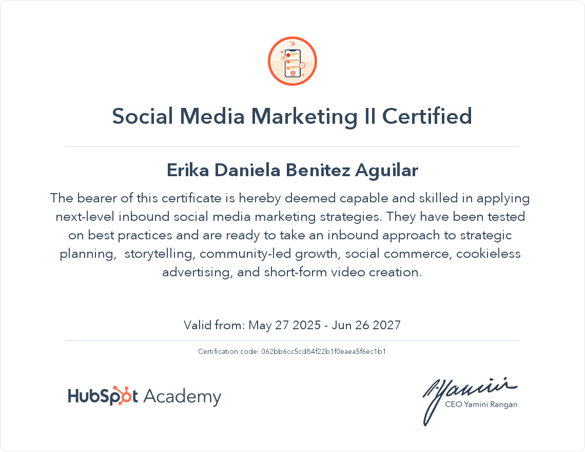 Your certificate