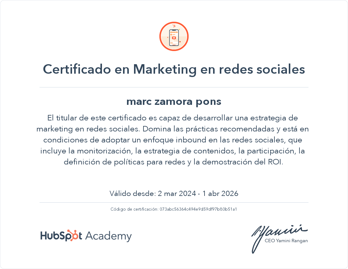 Tu certificado