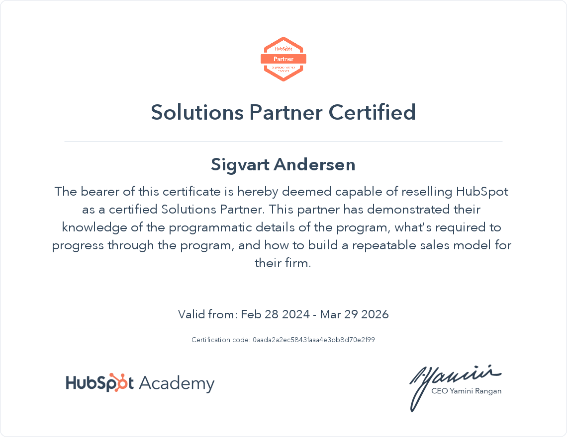 HubSpot Academy HubSpot Solutions Partner Certification