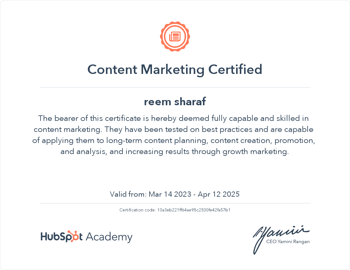 Your certificate