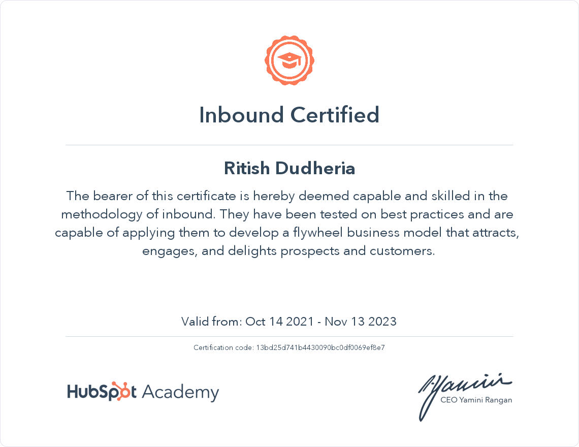 Your certificate
