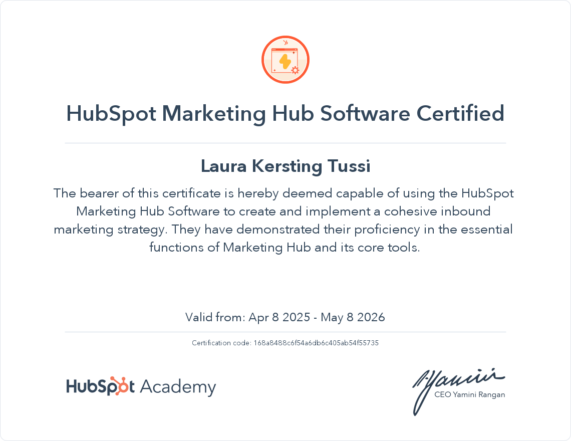 Your certificate
