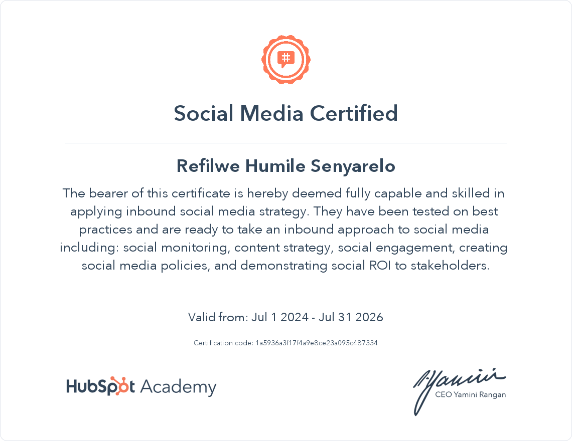 Your certificate