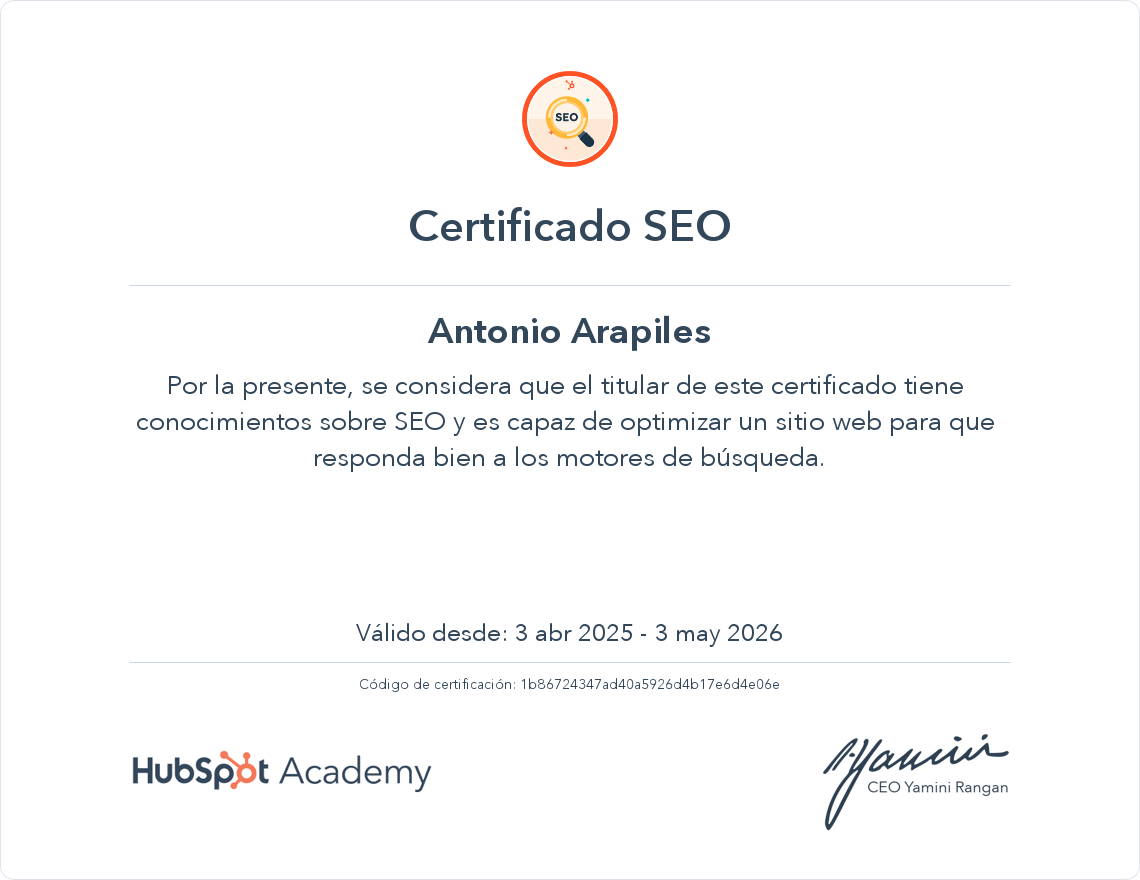 Tu certificado