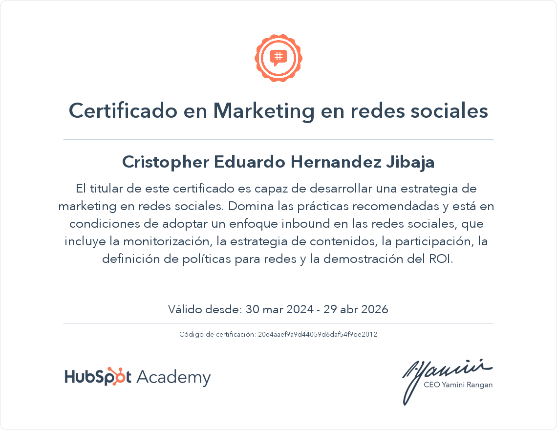 Tu certificado