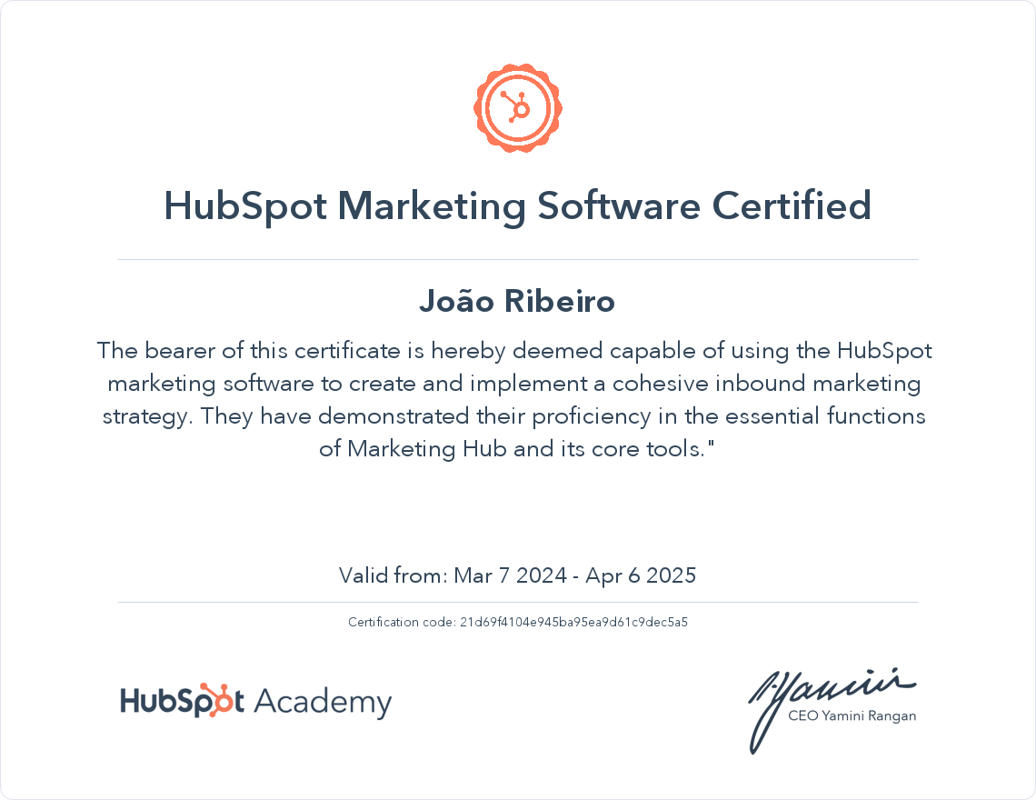 Your certificate