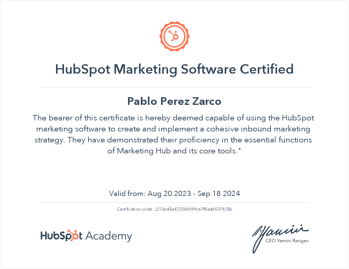 Your certificate