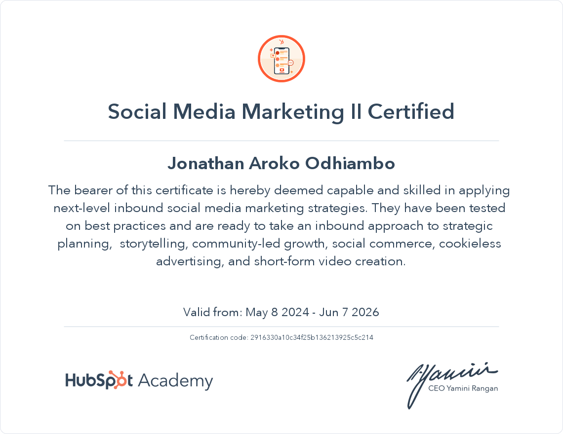 Your certificate