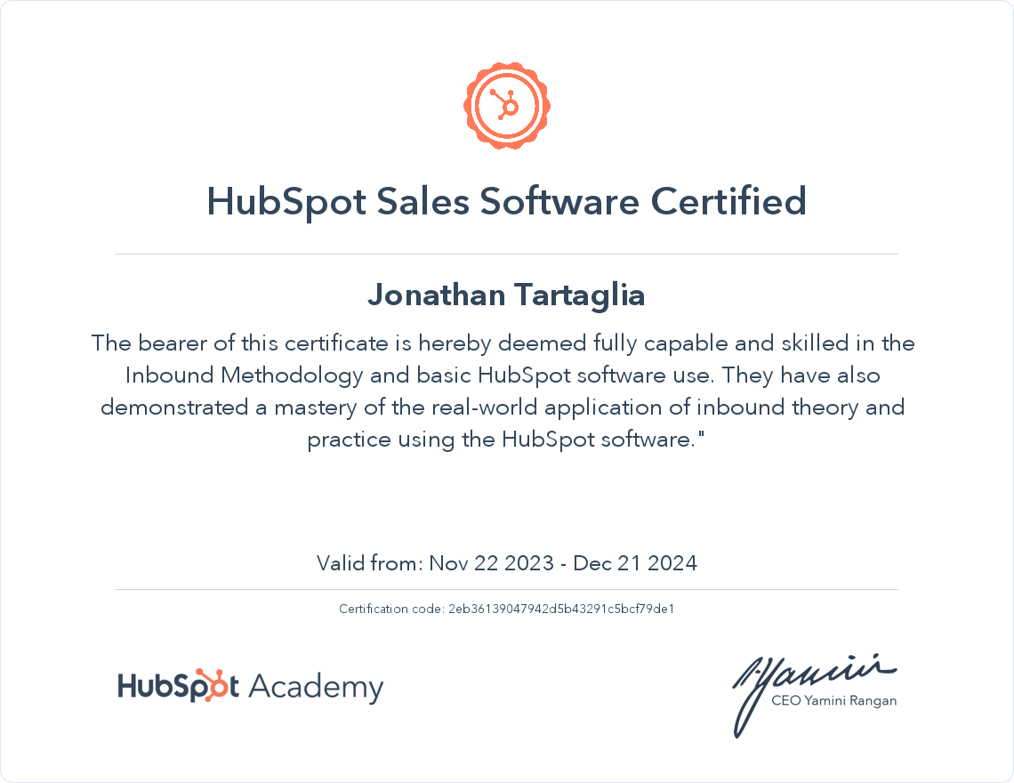 Your certificate