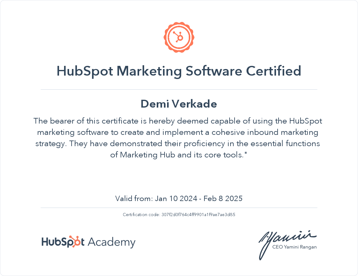 Your certificate