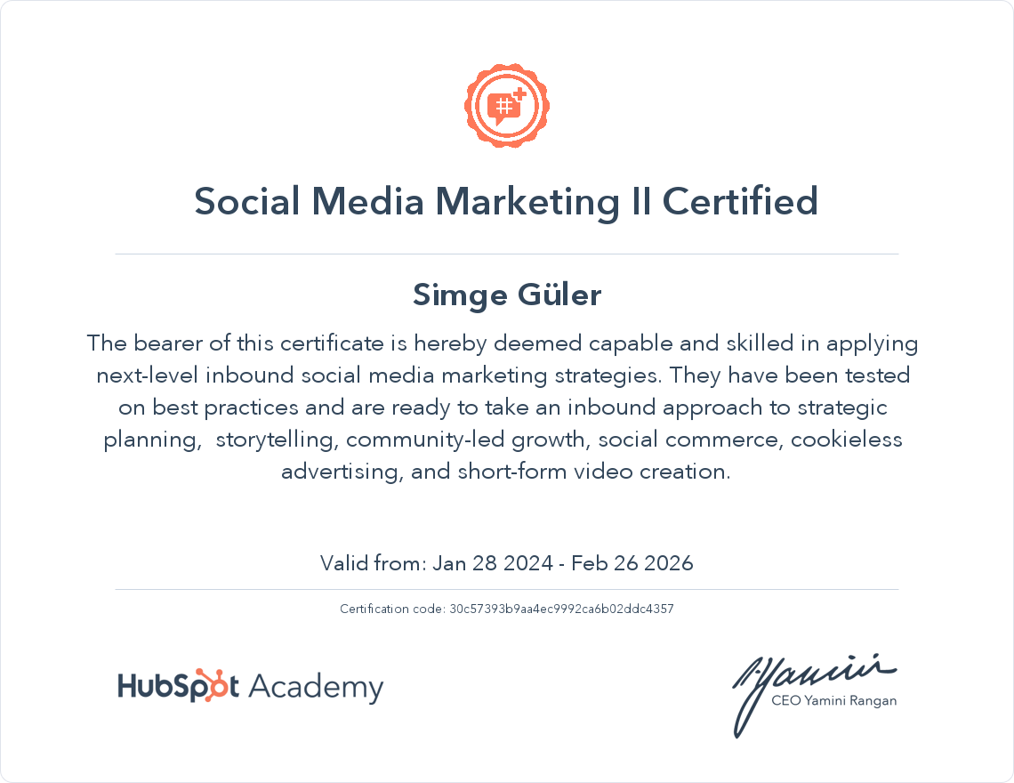 Your certificate