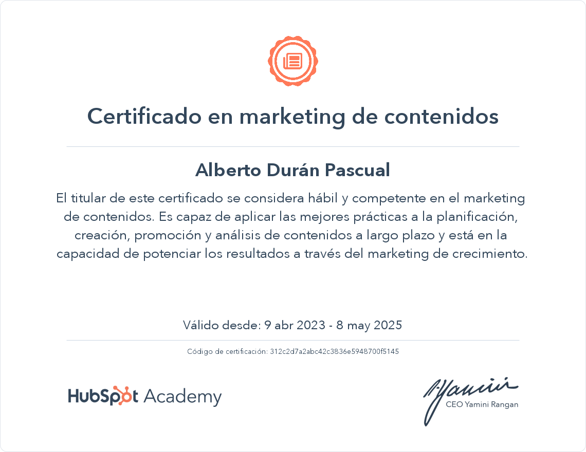 Tu certificado