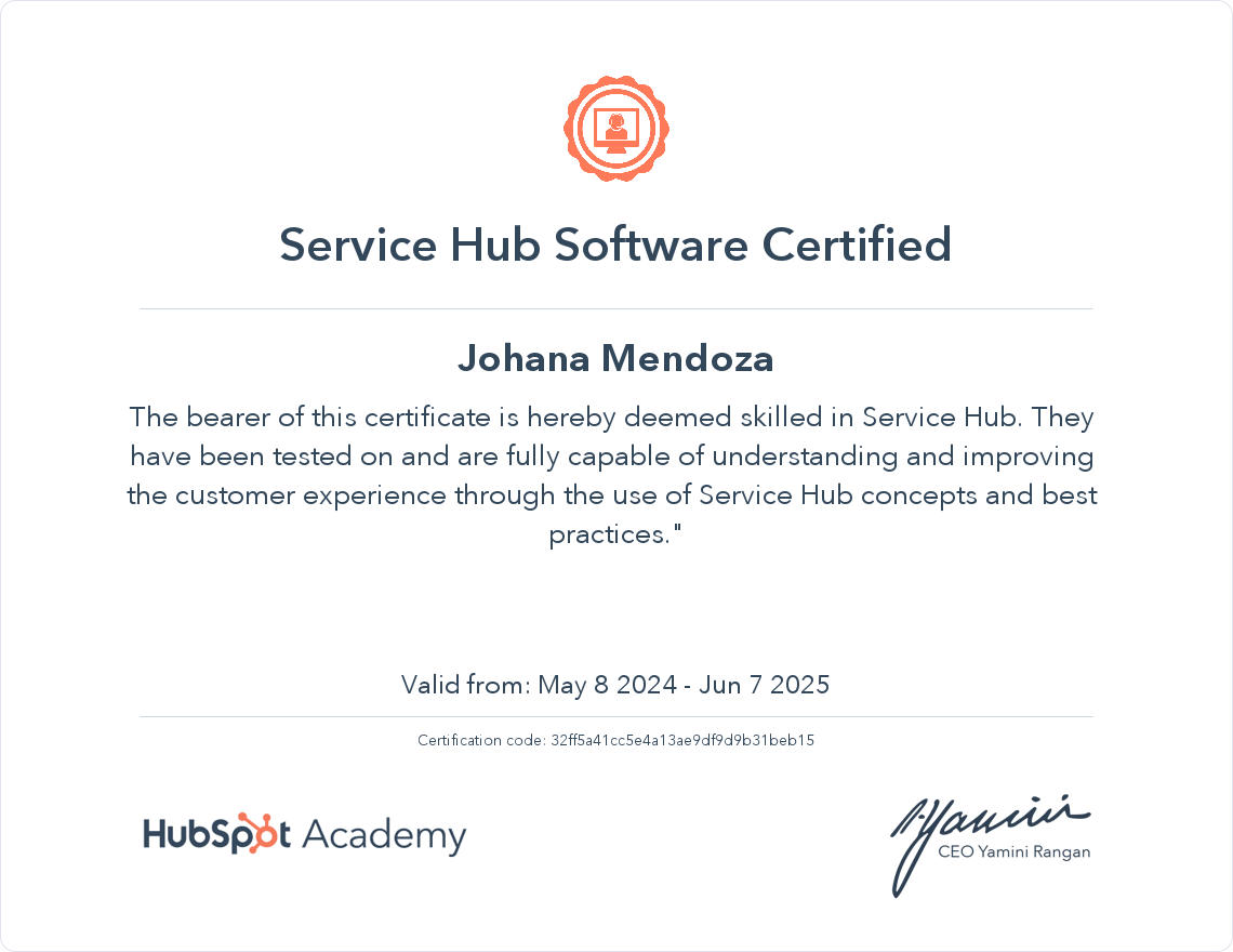 Your certificate