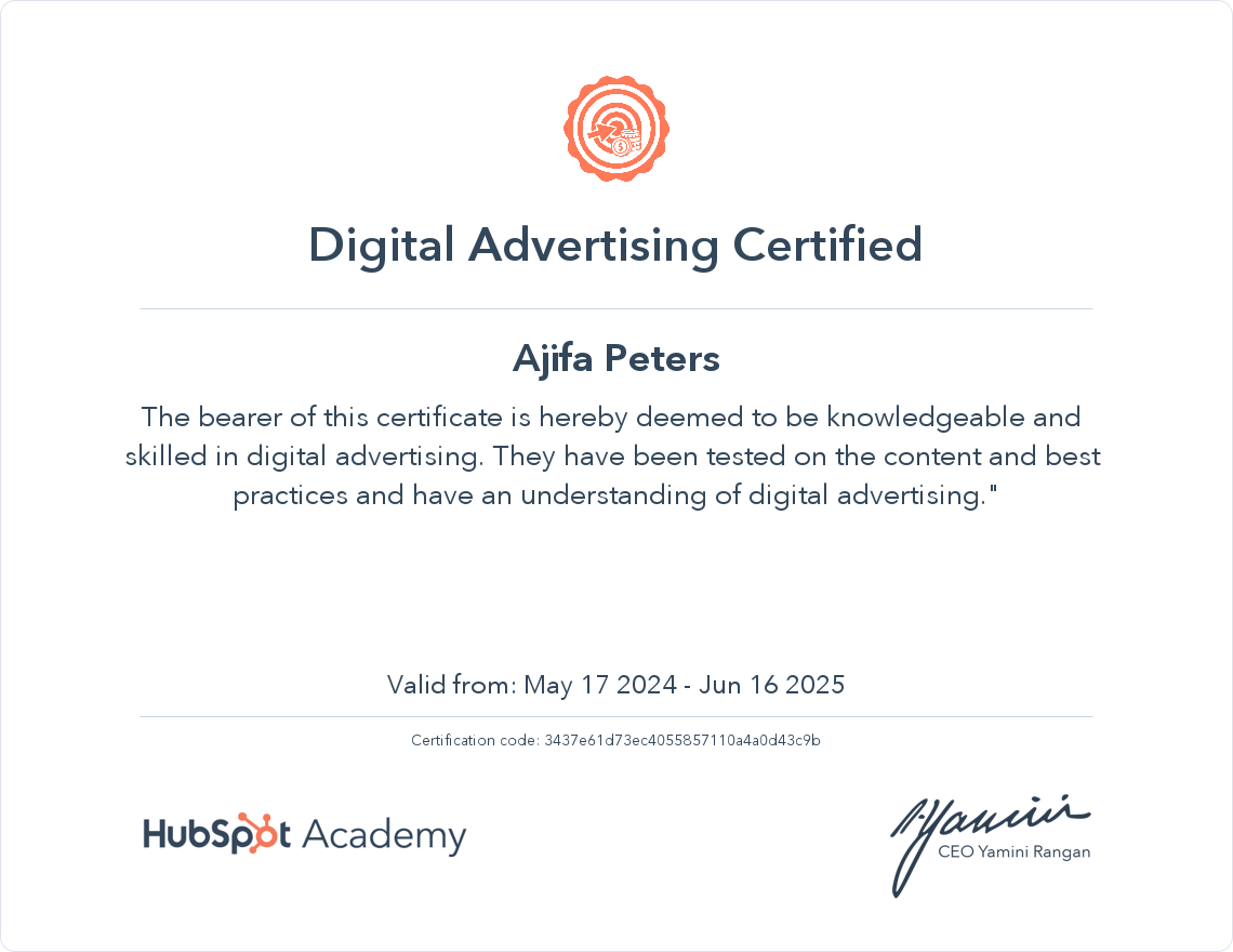 Your certificate