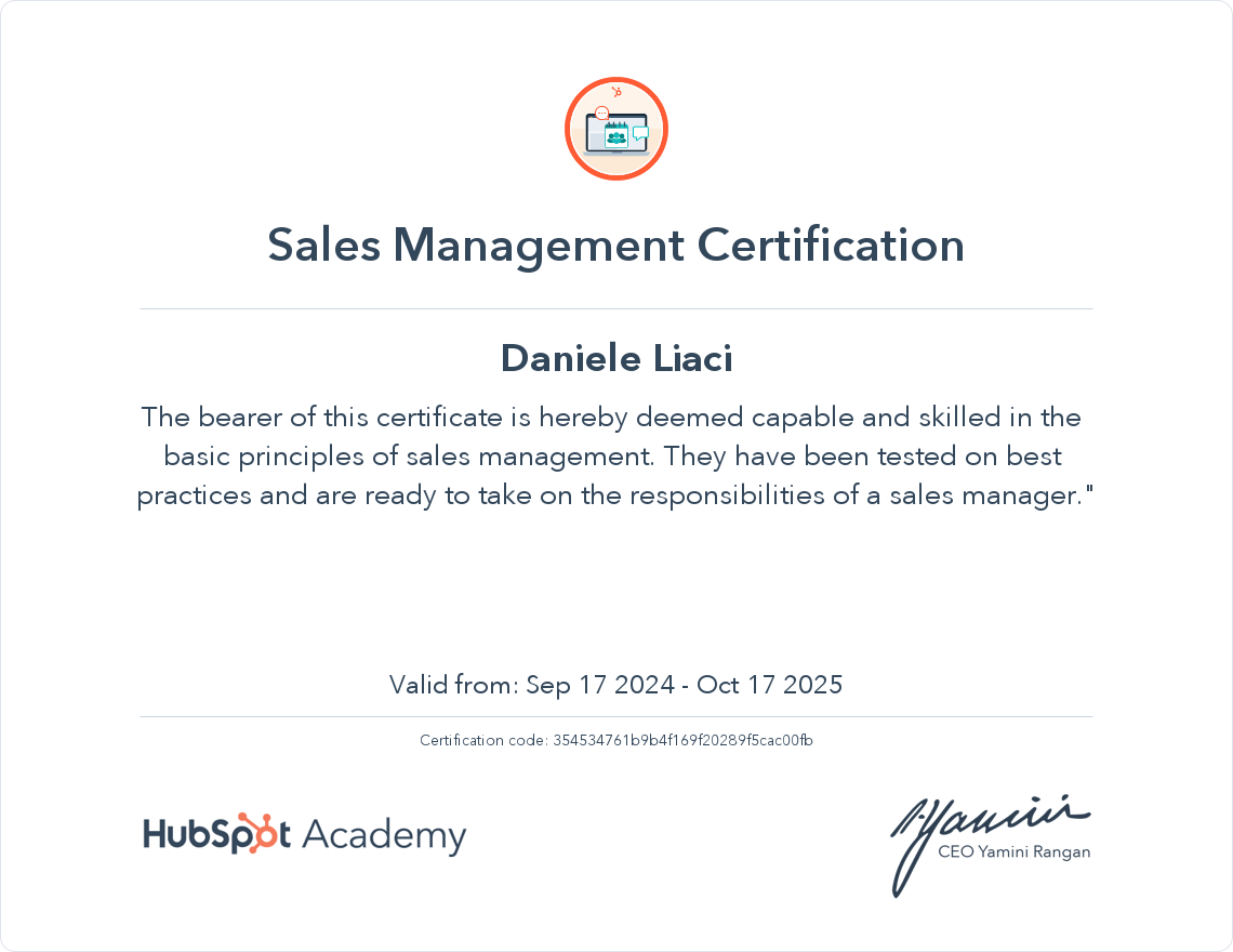 Your certificate