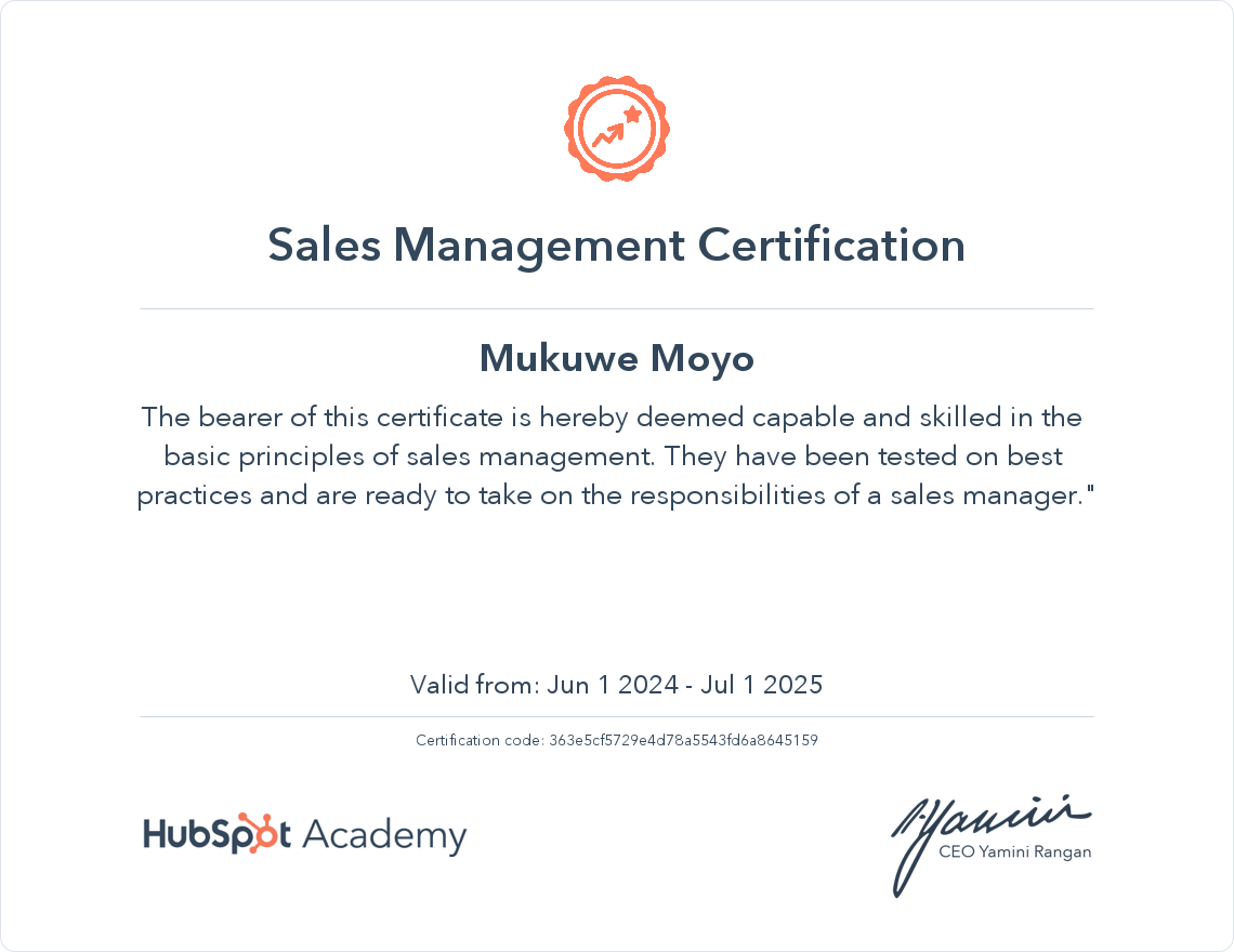 Your certificate