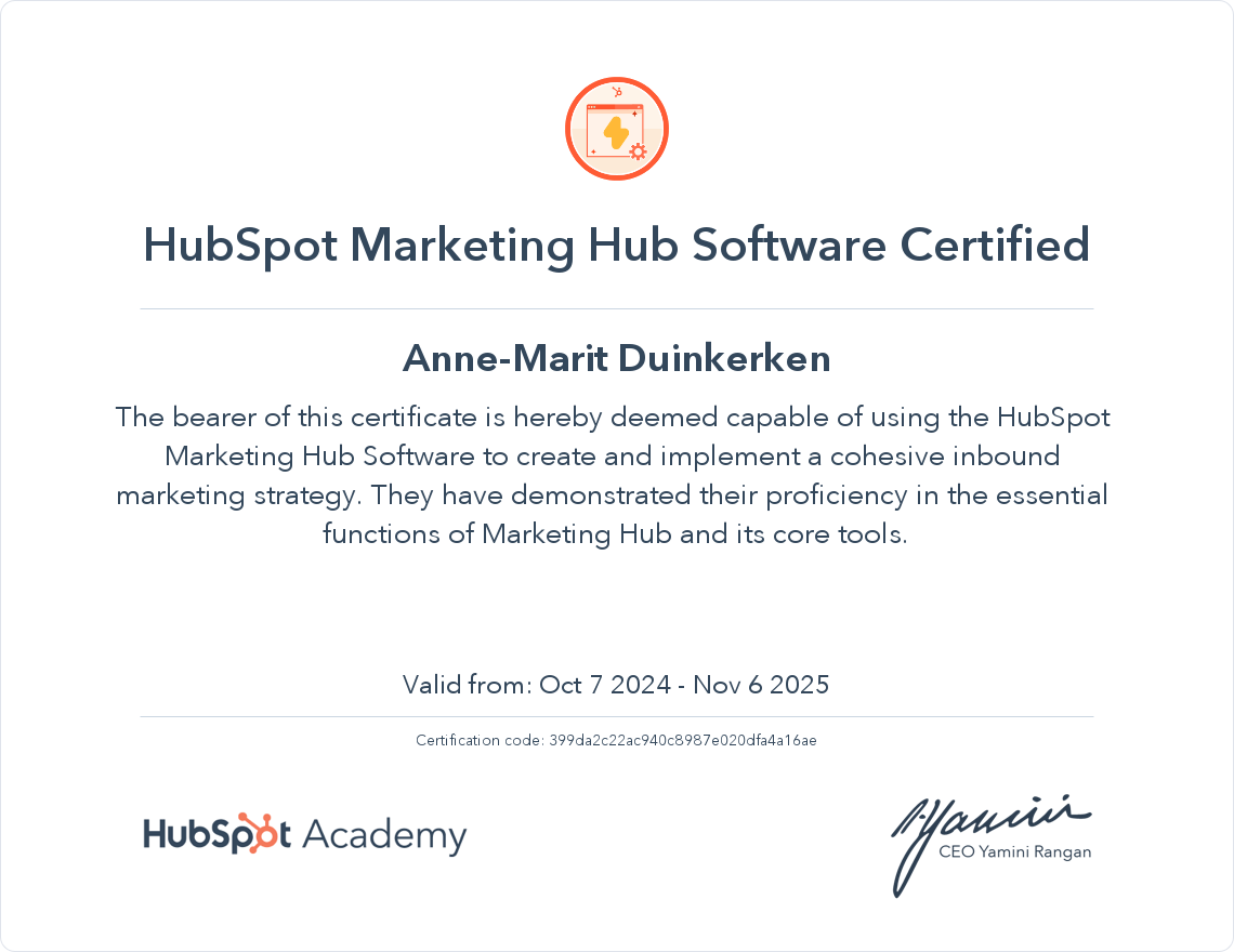 Your certificate