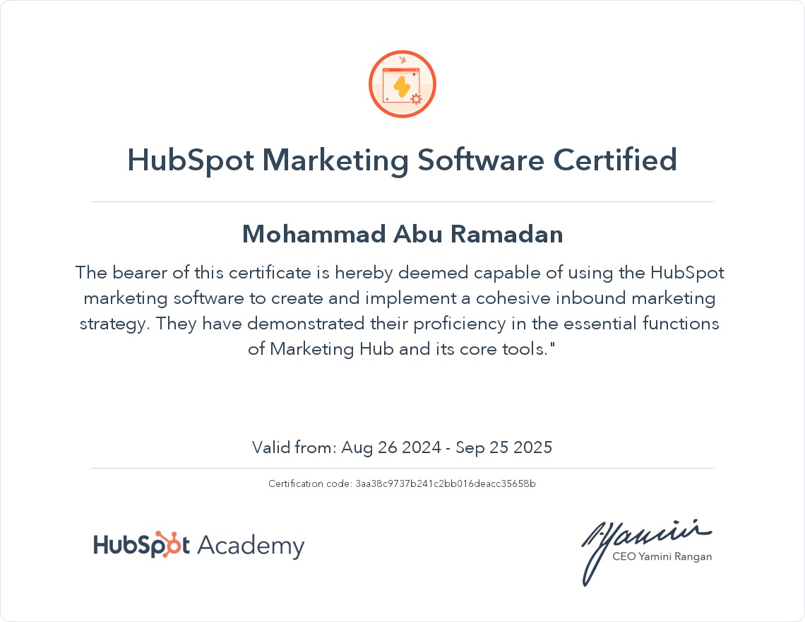 Your certificate