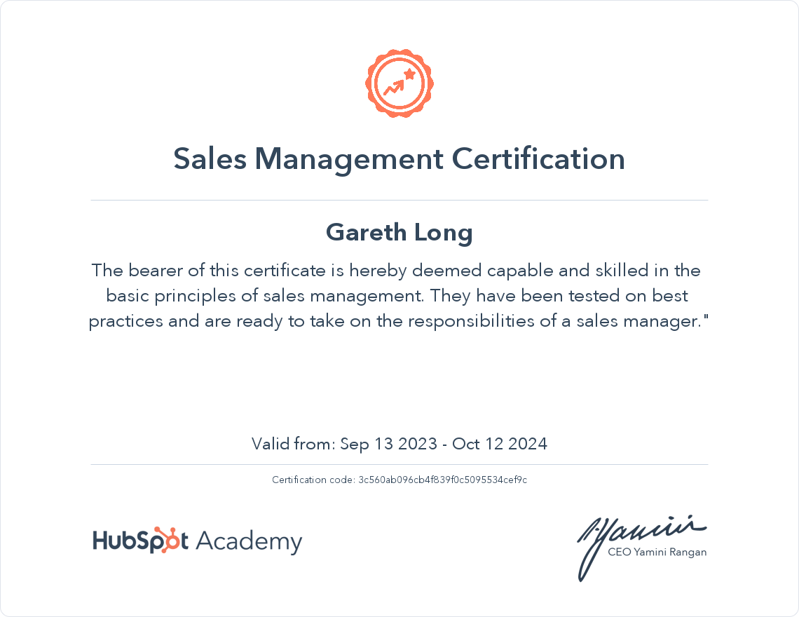 Your certificate
