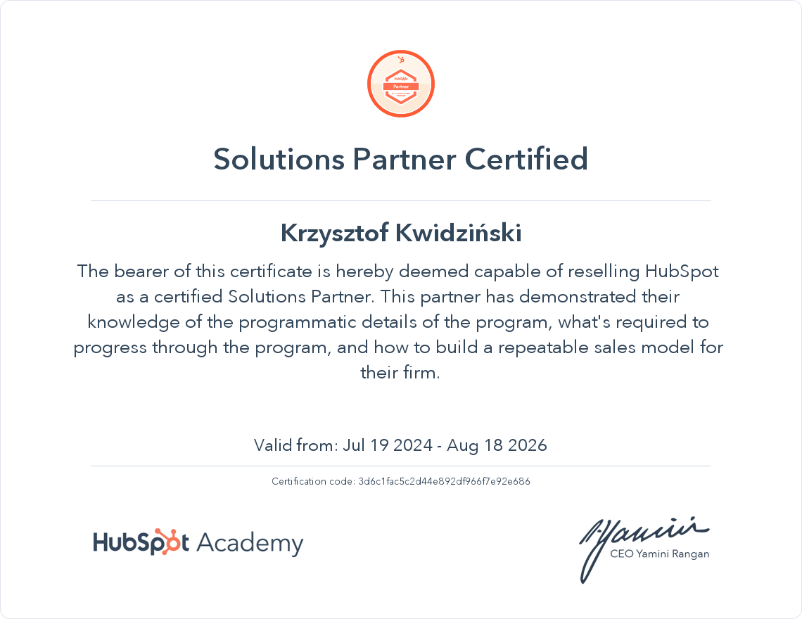 Your certificate