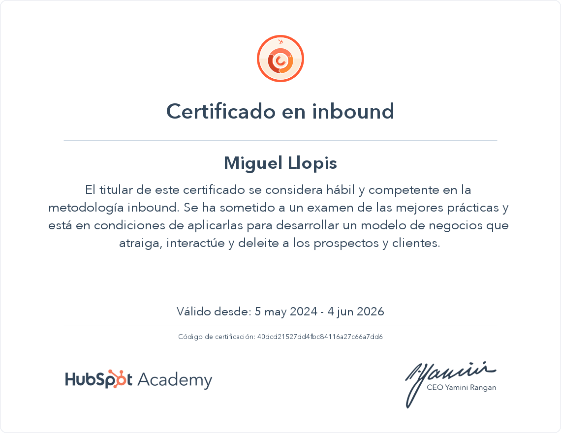 Tu certificado
