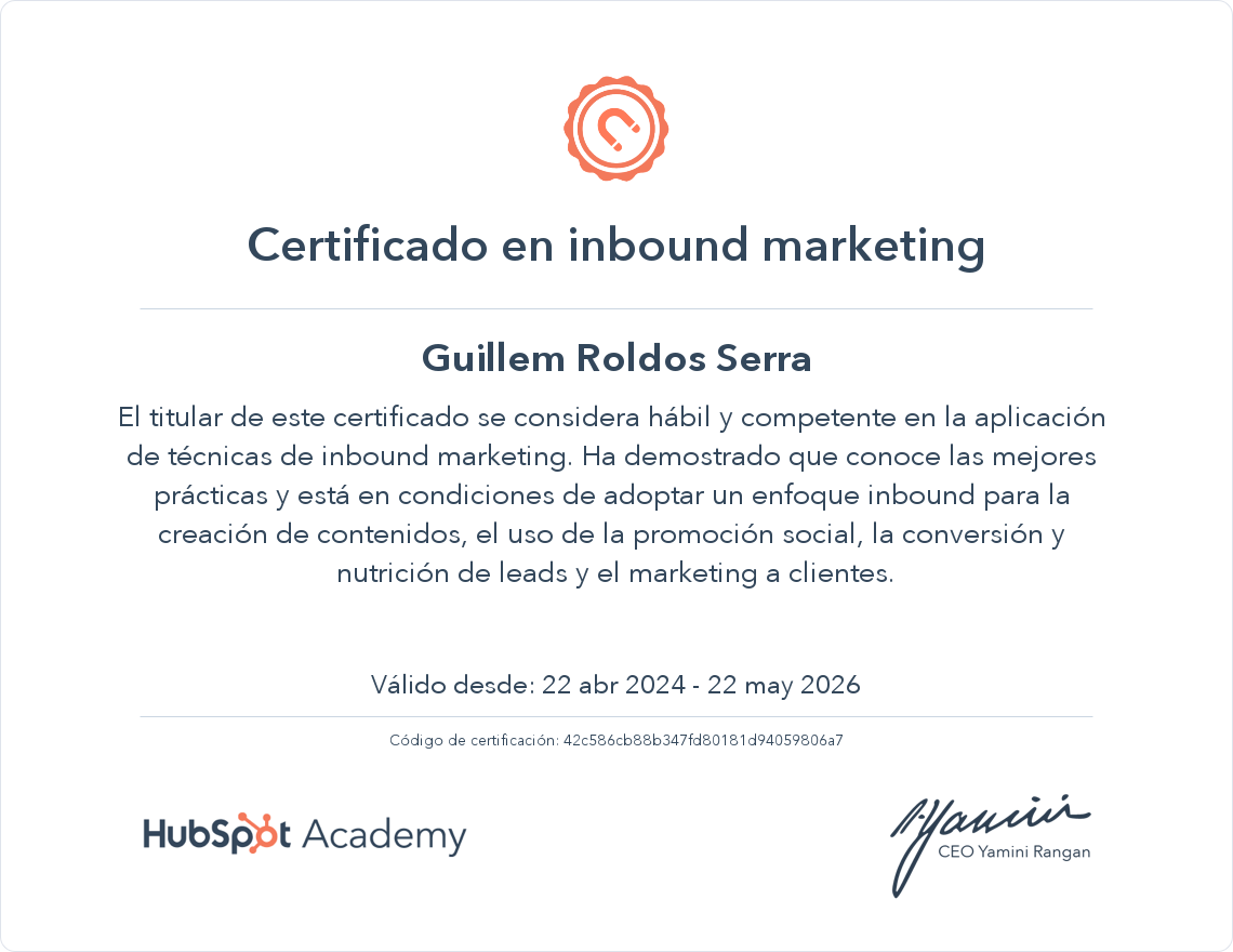 Tu certificado