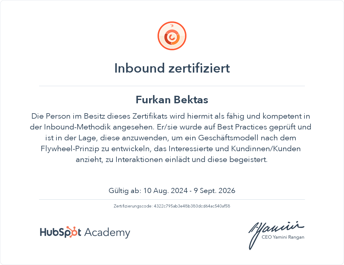 Ihr Zertifikat