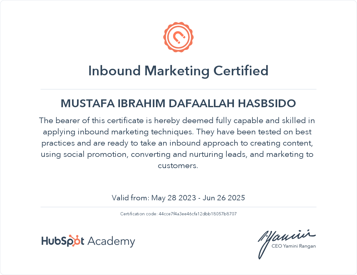 Your certificate