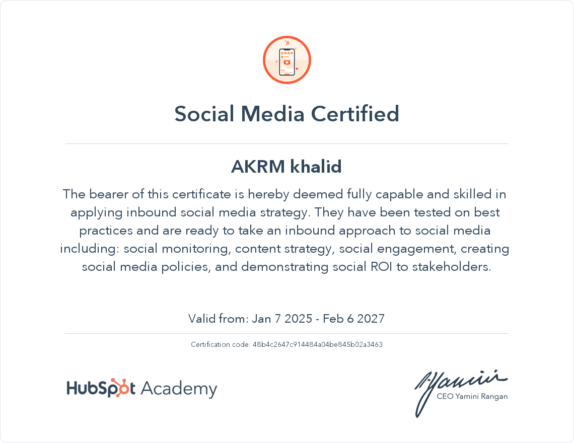 Your certificate