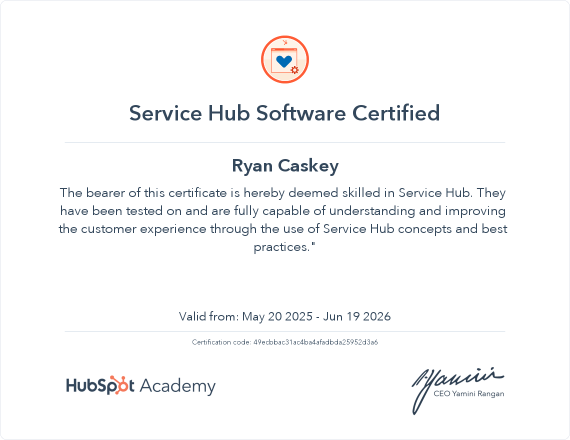 Your certificate