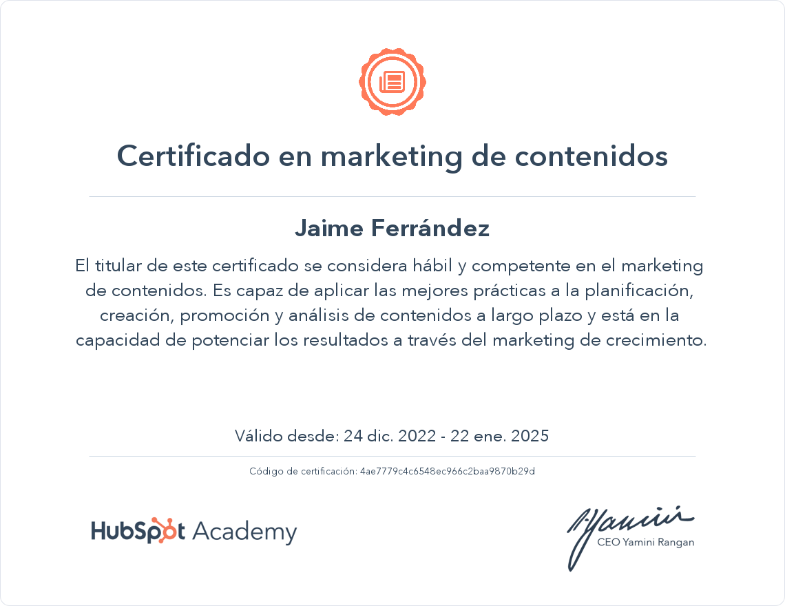 Tu certificado