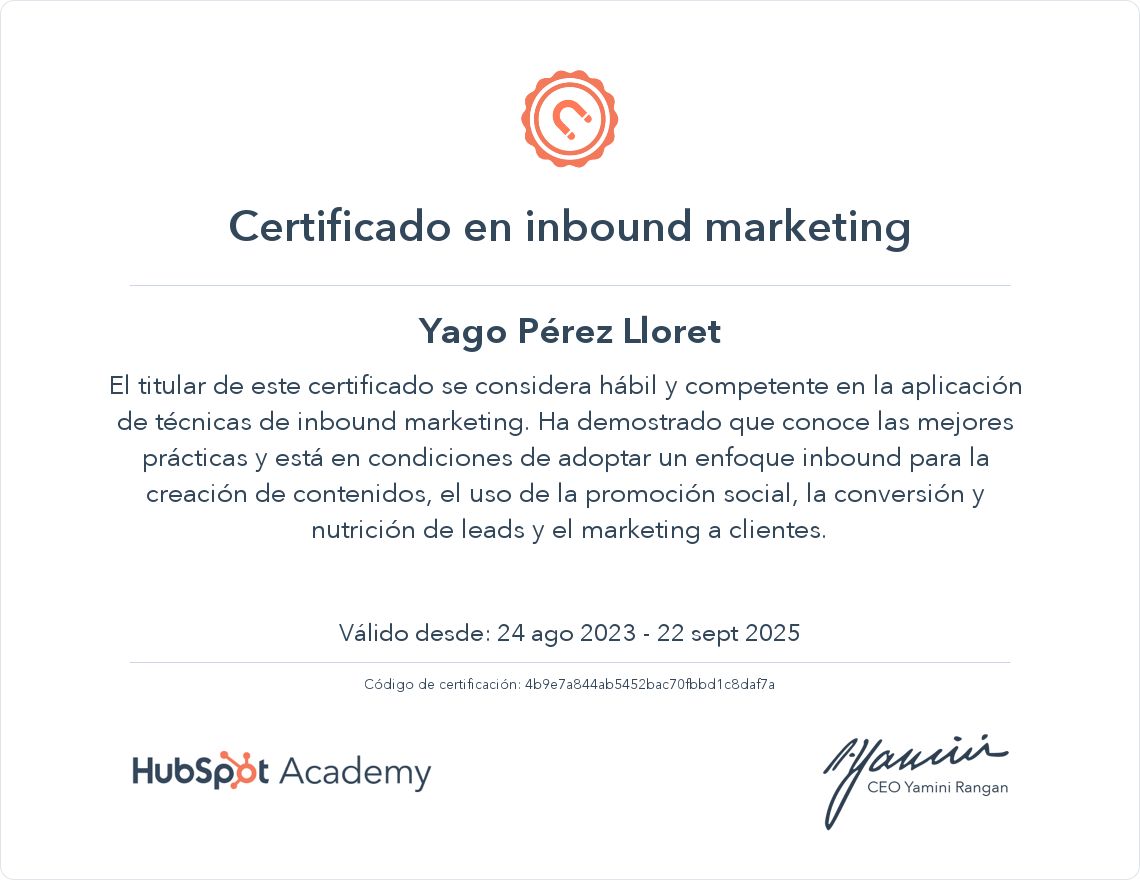 Tu certificado