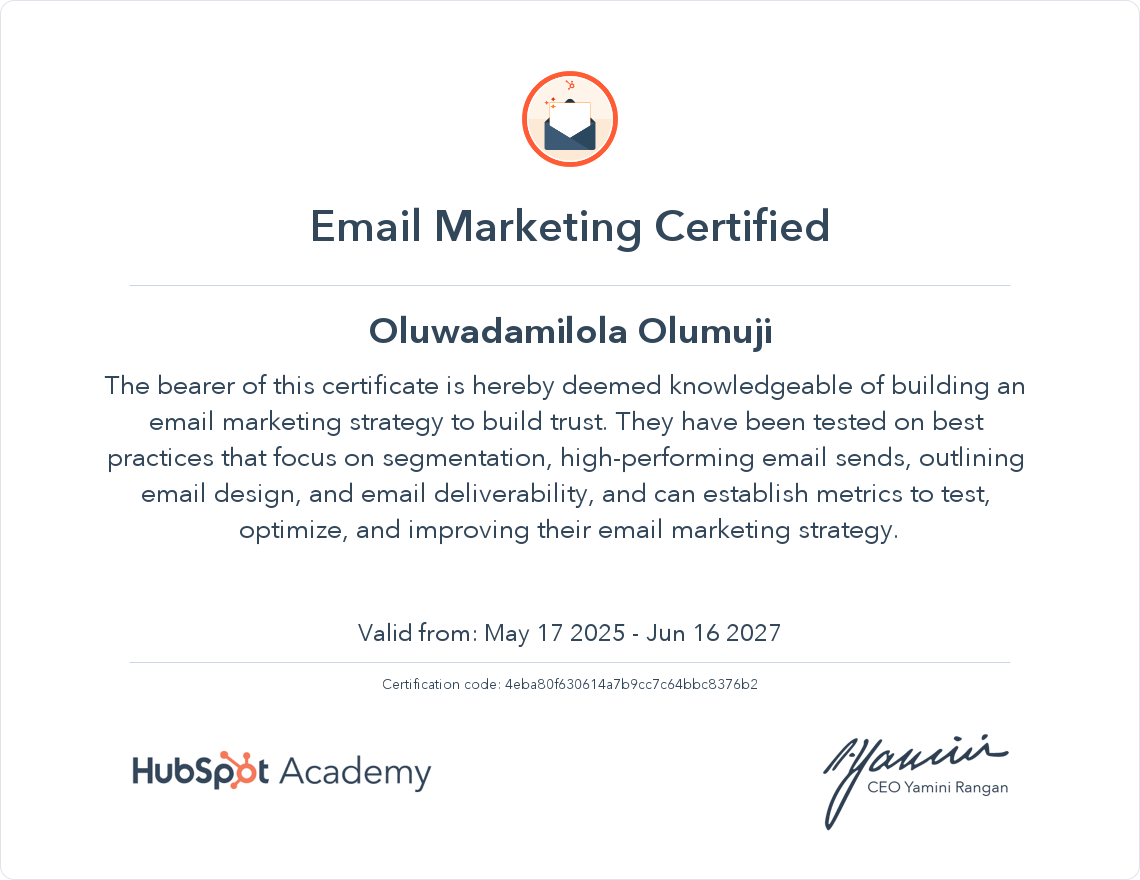 Your certificate