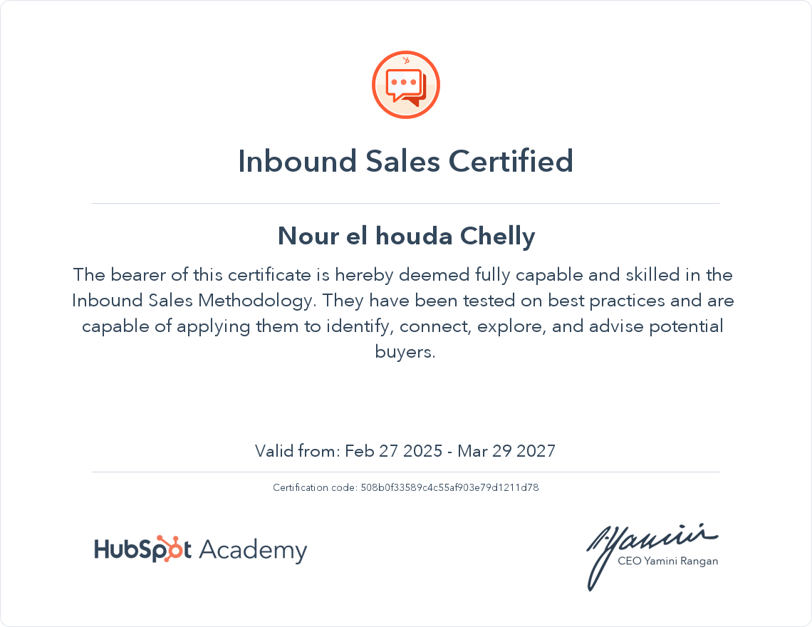 Your certificate