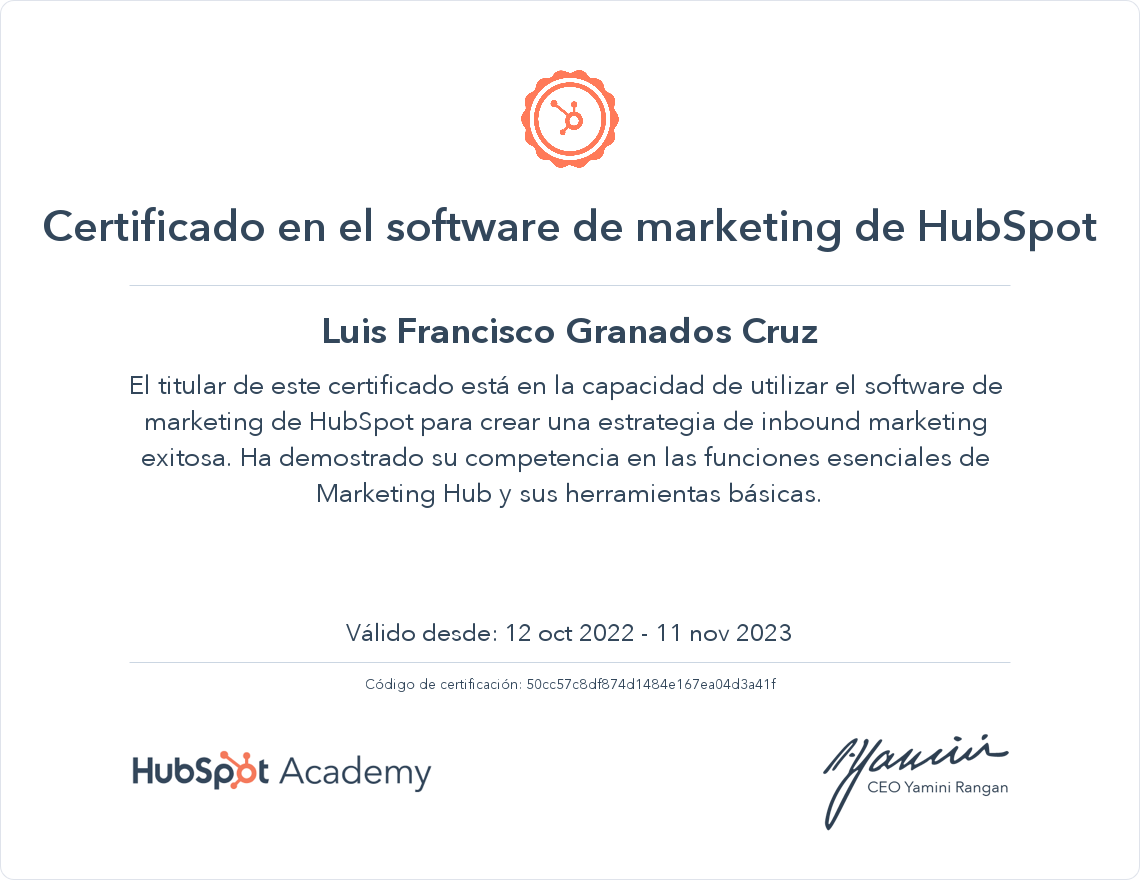HubSpot Academy HubSpot Marketing Software Certification