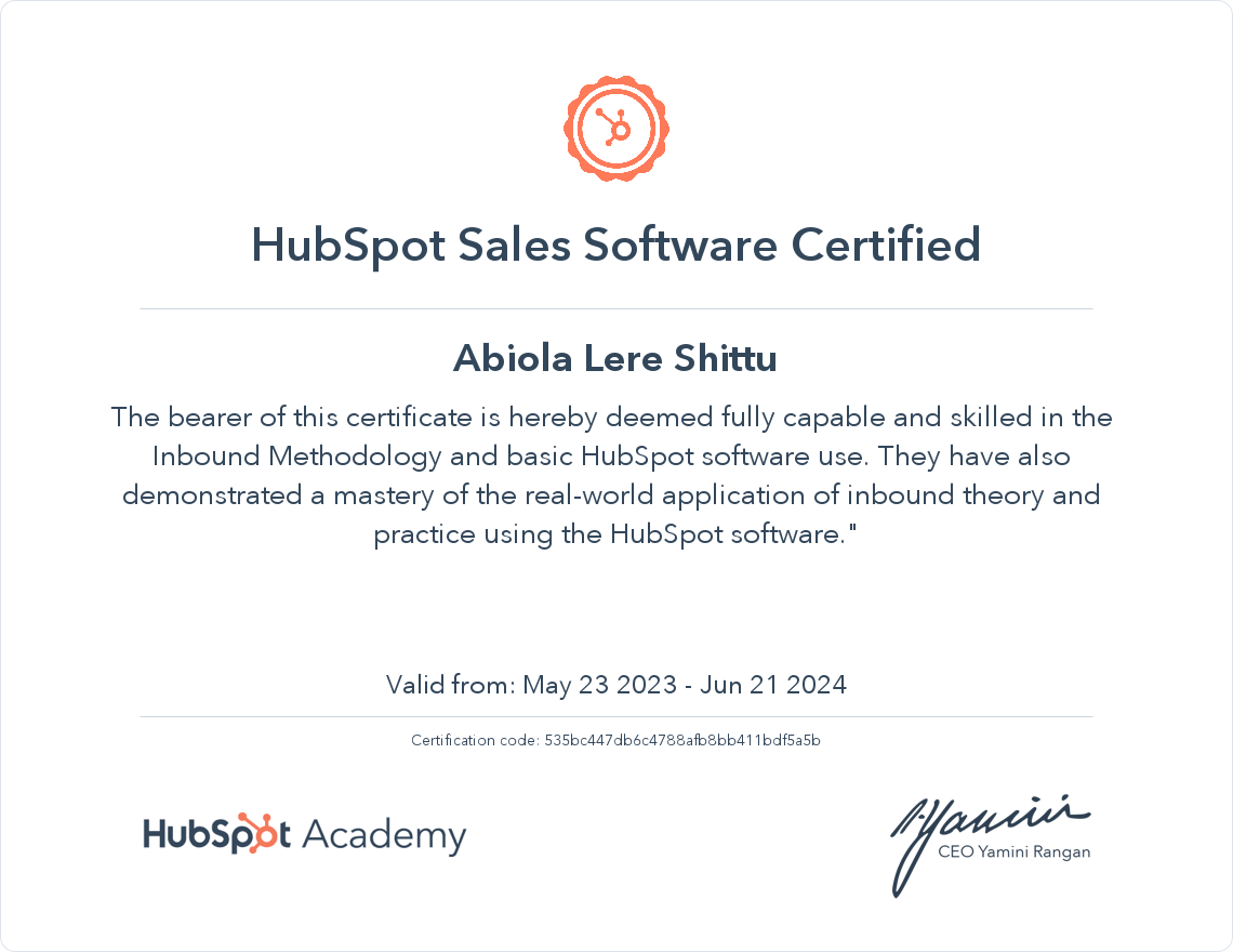 Your certificate