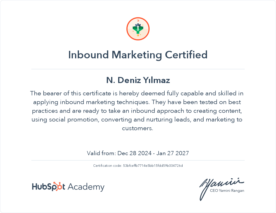 Your certificate