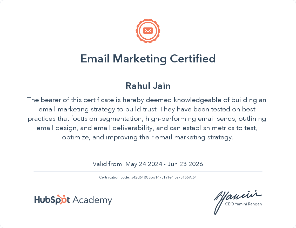 Your certificate