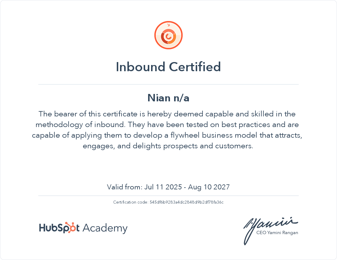Inbound Dc HubSpot Academy Inbound Certification
