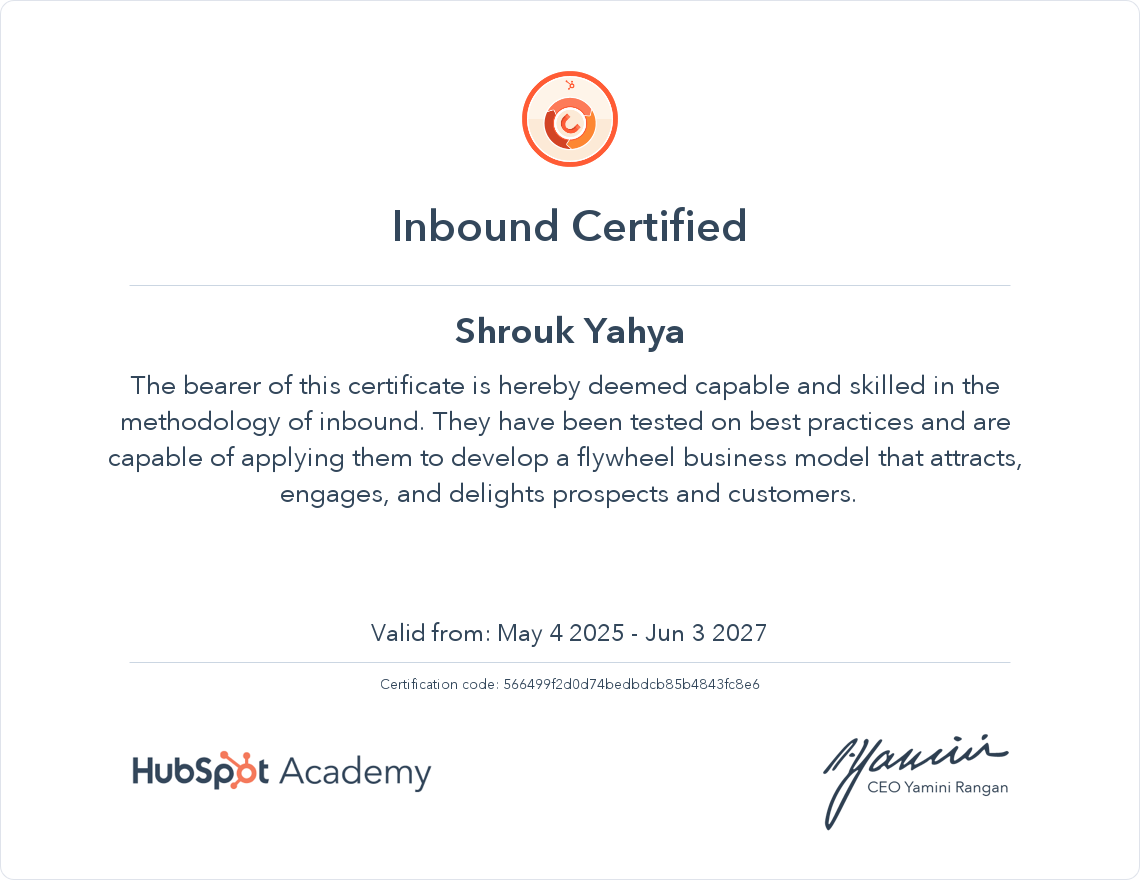 Your certificate