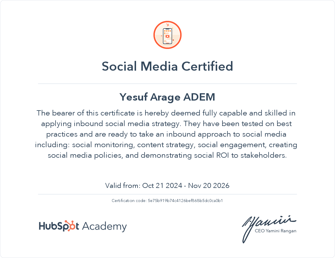 Your certificate
